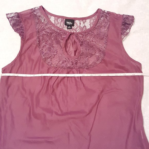 2/$20 Boho Lace Accent Cotton Sheer Sleeveless Top, Woman Small - Picture 3 of 13